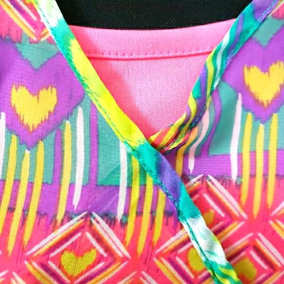 George Multi-Color Blouse with Tank Underneath - Picture 4 of 11